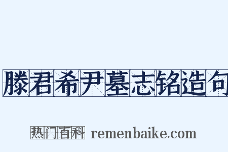 滕君希尹墓志铭造句是什么意思的图片